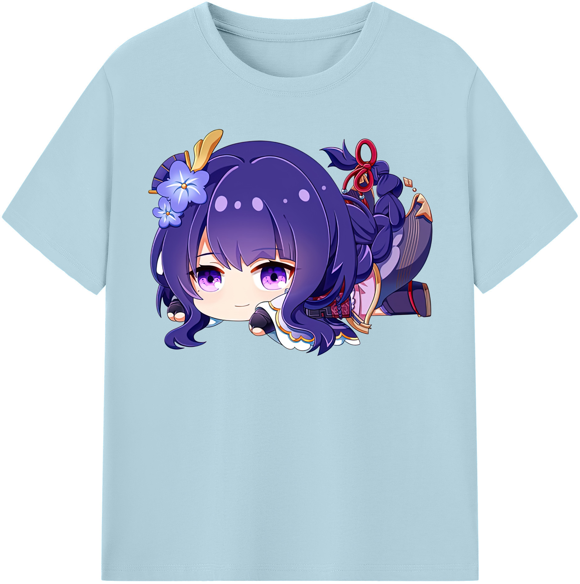 げんし神 雷電将軍 らいでんしょうぐん genshin Raiden Shogun 綿100％半袖Tシャツ（フロントプリント）